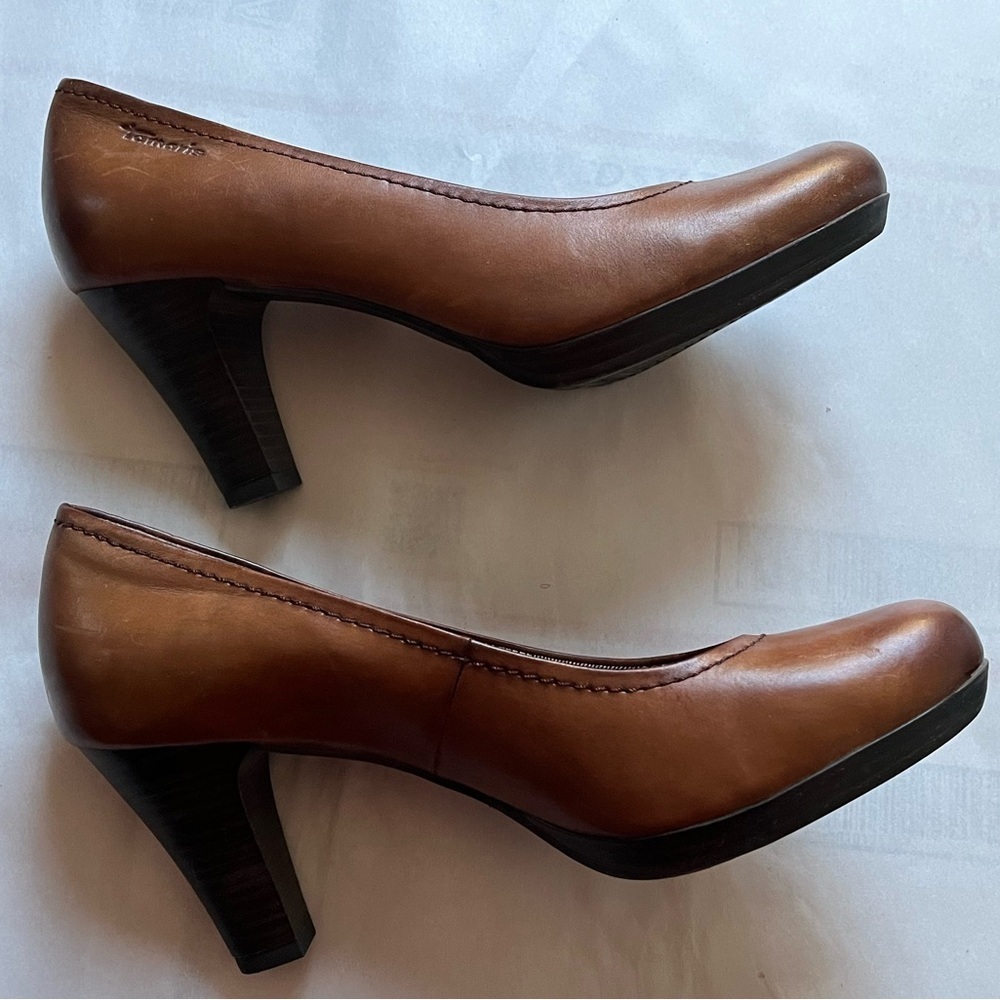 Tamaris Celine Classic Leather Pumps in Cognac women’s sz 40 Made in Germany EUC - Picture 4 of 14
